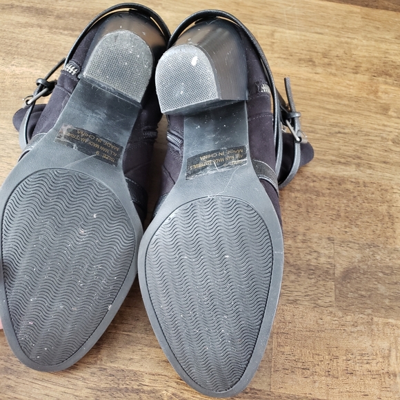 SOLD Black Strap Bootie Heel Ankle Boots - Size 9 - Picture 7 of 9